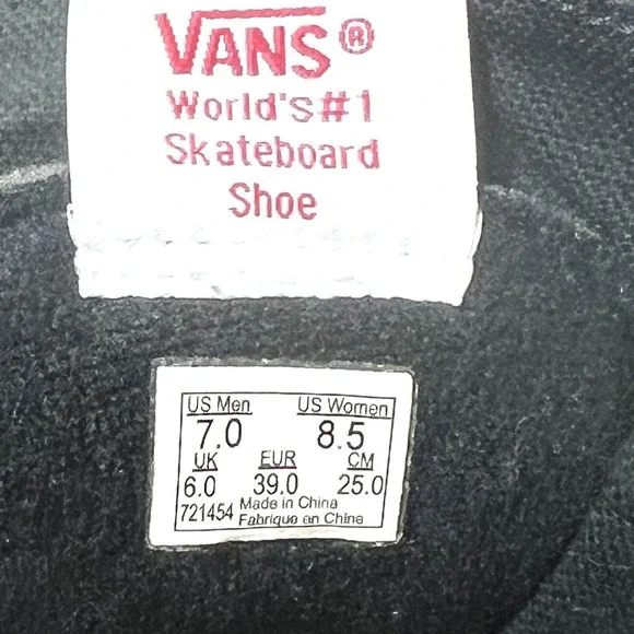 Vans SK8-Hi Sneakers Skate Women's 8.5 Lace Up Mens 7 Black Red Canvas Zip Heart - Picture 11 of 12